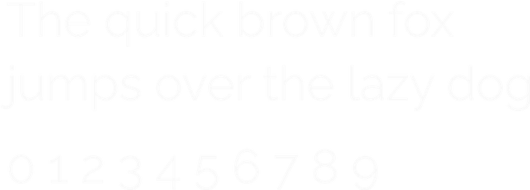 Raleway font: regular weight