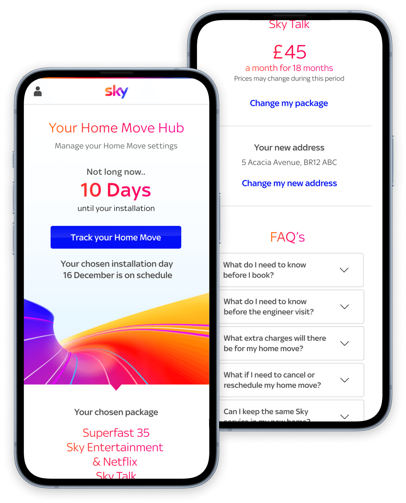 Sky Home Move homepage redesign