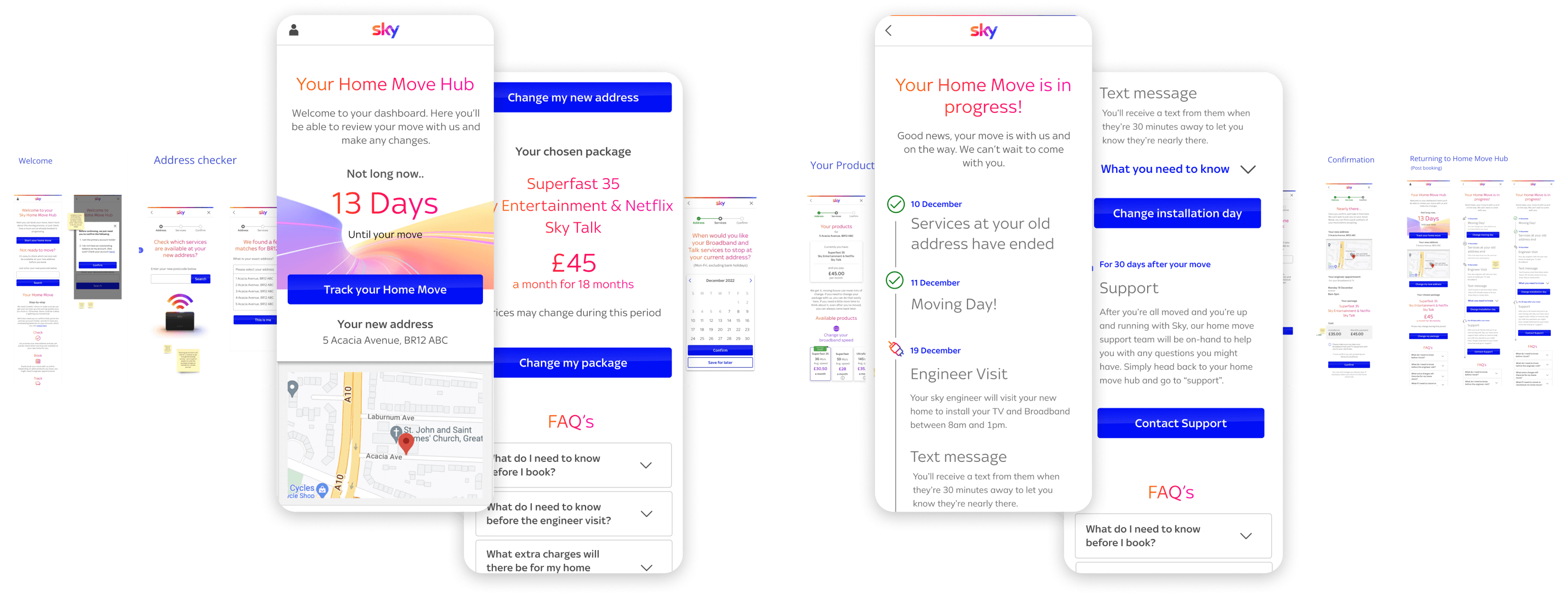 Sky Home Move Hub reuirements and screens already designed