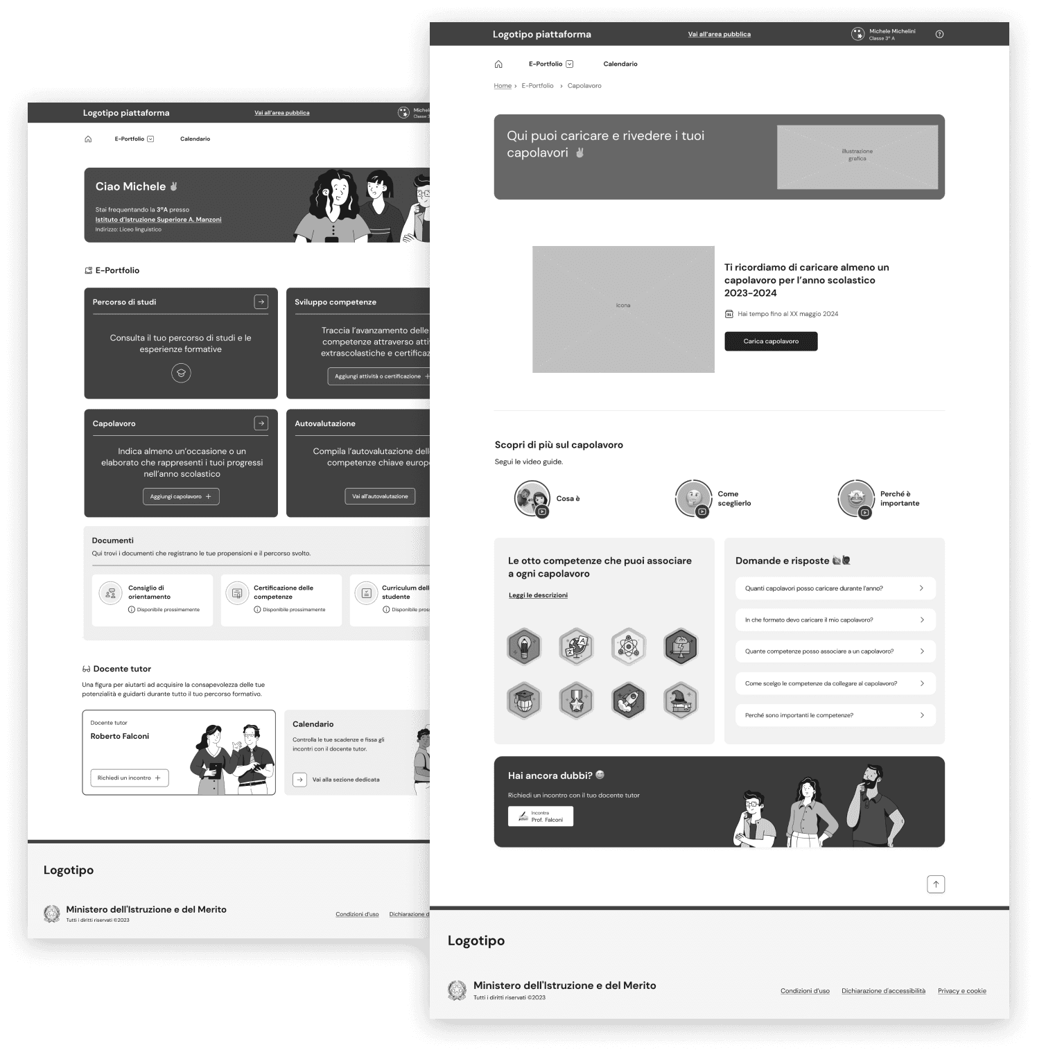 Masterpiece section how the user journey begins